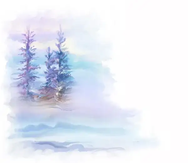 Publication Instagram : matériel d'aquarelle d'hiver